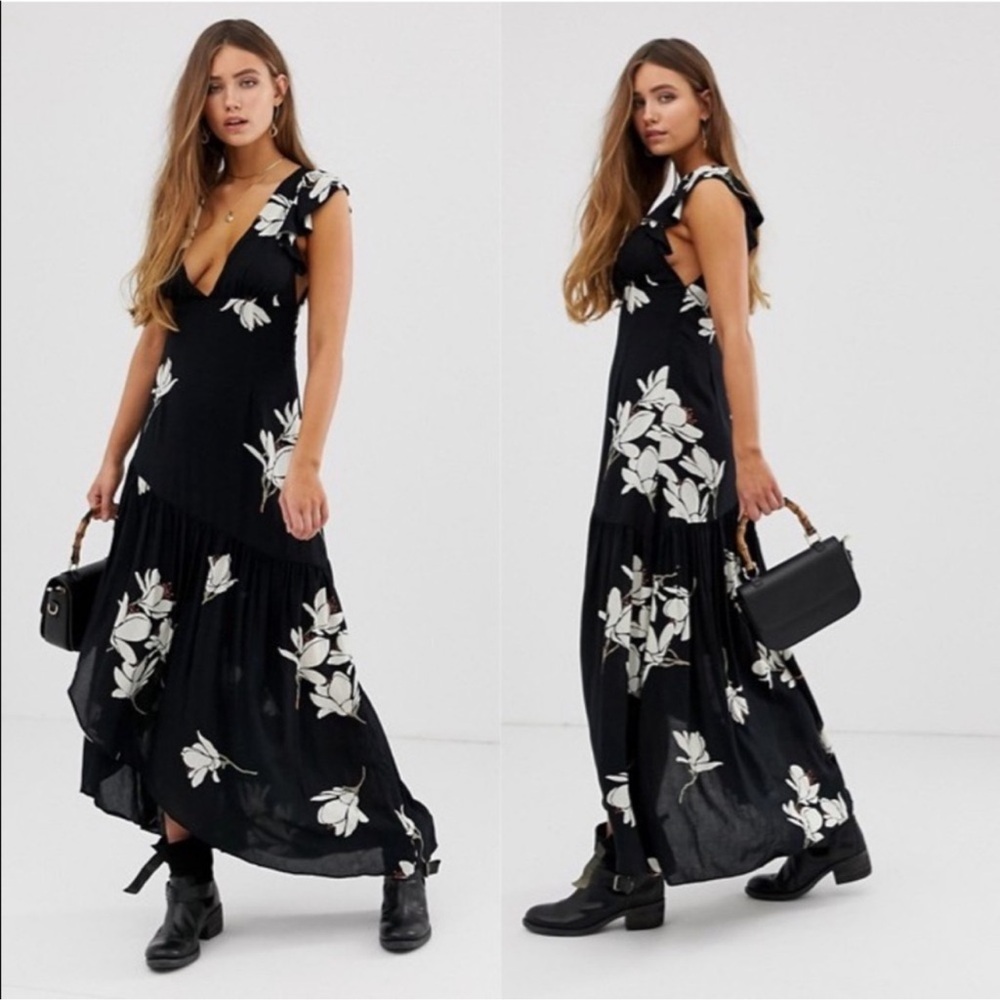 Free People | Feminine Boho She’s A Waterfall Maxi Dress | 12
